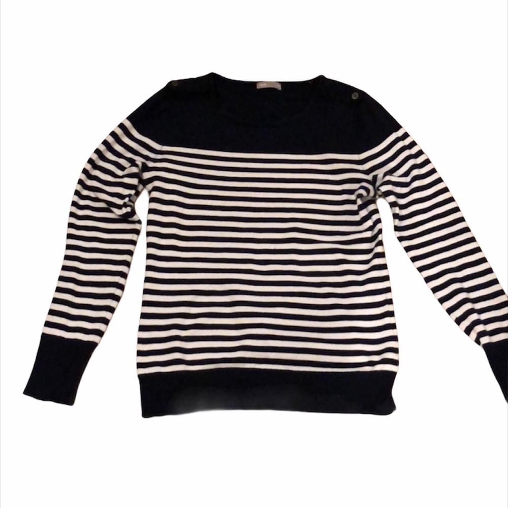 TEX Marinière stripe sweater dark blue white small